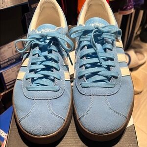 Adidas Light Blue Sneakers with White Stripes